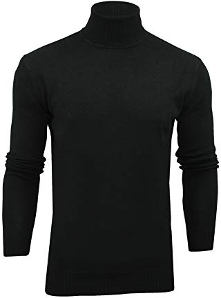 Xact Pull à Col Roulé Homme, 100% Coton Naturel Respirant, Pull Maille Fine Tricot Slim Fit Manches Longues, Pull Chaud Décontracté ou Élégant pour Automne Hiver