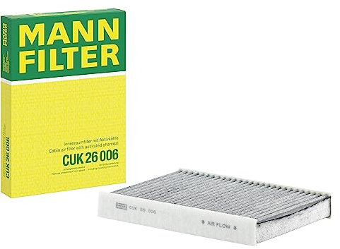MANN-FILTER CUK 26 006 Innenraumfilter/Kabinenluftfilter - Pollenfilter mit Aktivkohle - für Pkw + Transporter