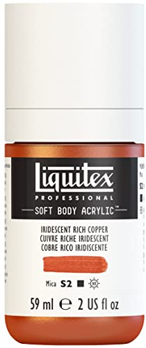 Liquitex 1959230 Professional Acrylfarbe Soft Body - Künstlerfarbe in cremiger deckender Konsistenz, hohe Pigmentierung, lichtecht & alterungsbeständig, 59ml Flasche - Irisierendes Sattes Kupfer