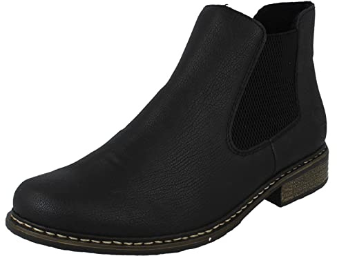 Rieker - Z4994-00, Botas Chelsea Mujer, Negro (Schwarz/Schwarz 00), 38 EU
