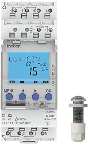 Interruttore crepuscolare con sensore di luce da incasso THEBEN LUNA 112 top3 EL