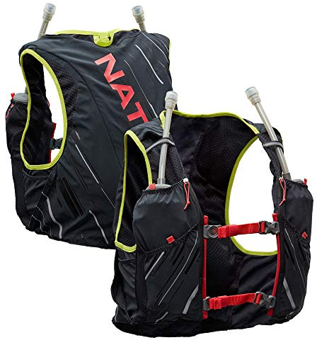 Nathan Pinnacle Race Vest 4L Running Vest with Water Bottle, with Two 20 oz Hydration Soft Flasks, Water-Resistant Pockets, Lightweight & Moisture Wicking