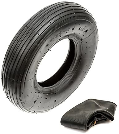 PetrolScooter Wheelbarrow Tire & Inner Tube 3.50-6 Ribbed Line Tread 2 Ply 6 Inch Wheel Barrow