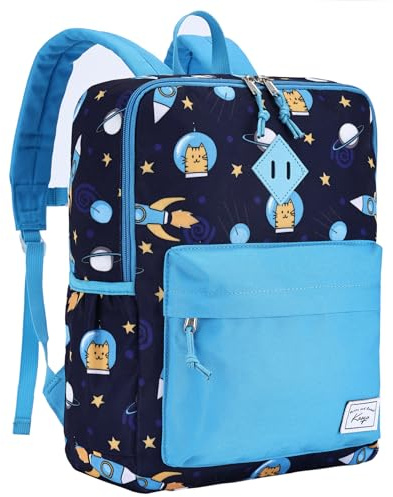 Kasgo Zaino Bambino, Zaino Bambina Zaino Scuola Elementare Leggero Zainetto Asilo Bimba Astronauta Zainetti Bambini con Fascia Toracica Impermeabile Zaini Casual per Gita Viaggio
