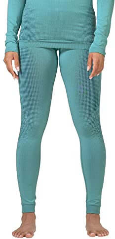 Odlo Damen Funktionsunterwäsche Lange Hose Performance WARM ECO, Blue Wing Teal - polynya, XL