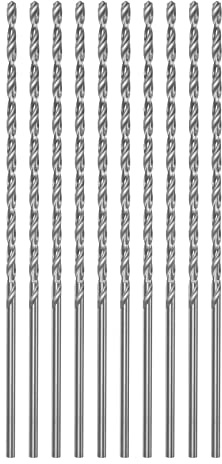 sourcing map 10pcs Extra Long Drill Bits, 2.5mm HSS Drill Bit with High Speed Steel Straight Shank 120mm Length for Metal Woodwork Plastic Aluminum Alloy