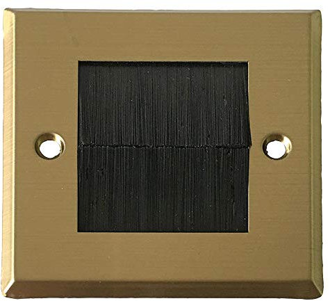 Brush Plate 1 Gang,Brass, Wall Plates and Floor Boxes Audio Visual Cable, Qty X 1 | BPBR1GB