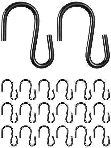 Sinofort Mini Ganci a S, 130 Pezzi Ganci Cucina, 2.6cm Ganci Acciaio Grandi per Artigianato Fai-da-te Gioielli Appesi Portachiavi Etichette