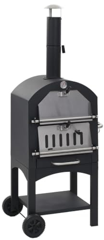 Home Outdoor Sonstiges: Holzkohlebefeuerter Outdoor-Pizzaofen mit Schamottestein
