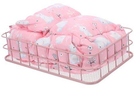 SUPVOX Hamaca Colgante Rosa para Hámster y Conejillos de Indias, Cama Cálida y Segura con Estructura Gruesa de Algodón y Metal para Jaulas de Invierno