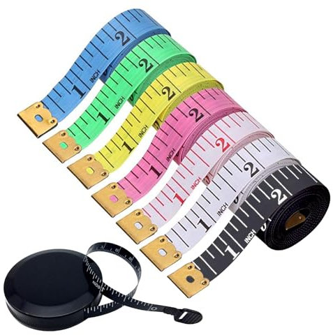 Yolistar 8 Stück Maßbänder zum Nähen, Einziehbares Maßband Körper Schneidermaßband Measuring Tape zum Messen von Länge, Brust, Taille usw 150 cm/60 Zoll, Körpermessung