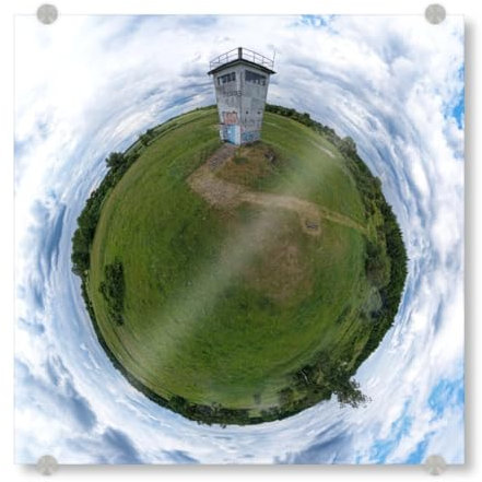 artboxONE Acrylglasbild 50x50 cm Natur Historischer Grenzturm Hoyersburg - Bild grenzturm