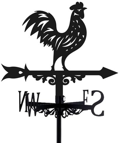 beinkmake Girouette en métal en forme de coq - Décoration de jardin - Indicateur de direction - Décoration pour ferme, cour, toit extérieur