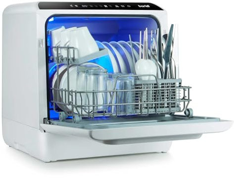 Mini Portable Tabletop 5L Dishwasher with 2-4 Place Settings, 5 Wash Functions - DH224A