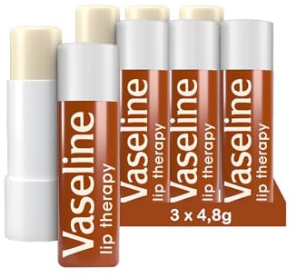 Vaseline Lip Therapy Cocoa Butter Tinted Lip Balm, Lipstick with Cocoa and Shea Butter (Cocoa 3 x 4_8 g)