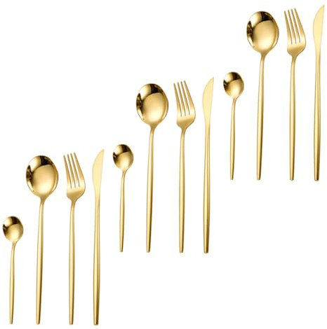 PHENOFICE 12stücke Edelstahl-essbesteck-set Mit Teilen Gabel Und Löffel Für Küche Und Restaurant Glatte Oberfläche Leicht Zu Reinigen