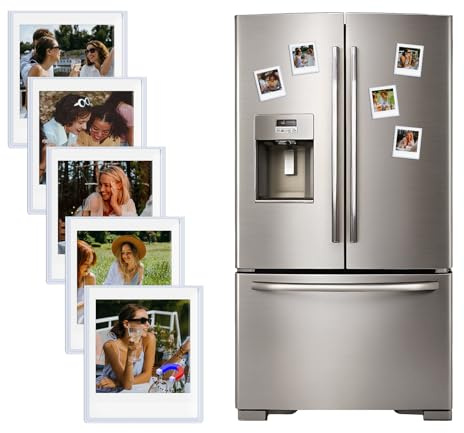 HIYQIN Paquete de 5 Marcos de Fotos Magnéticos para Película Instax Square (76x 82mm), Marcos de Fotos para Refrigerador, Compatibles con Instax Square SQ1/SQ20/SQ40/SQ10/SQ6/SP3 - Blanco