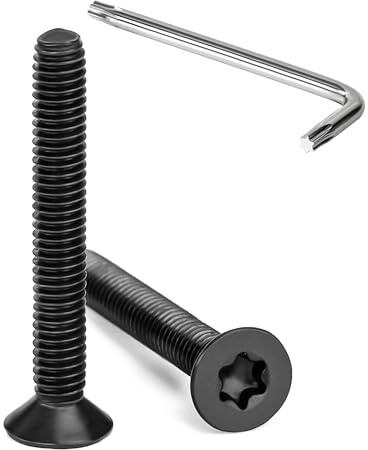 Tunejoy 20 Stück M4 x 30 mm Senkkopfschrauben Torx Schwarz Senkschrauben Edelstahl A2 V2A Maschinenschrauben Senkkopf Innensechskant Vollgewinde mit T20 Inbusschlüssel