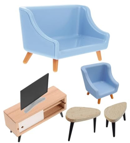 ibasenice Miniaturmöbel Für Puppenhaus Wohnzimmermöbel Sofa Und Tisch Für Puppenhaus-Dekoration Und DIY-bausatz