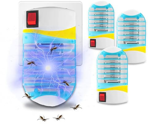 4 Stück Mückenstecker, RosyFate Mückenfalle, Insektenvernichter, Insektenvernichter Elektrisch, Mückenlampe, für Fliegen, Mücken, Motten, Küche, für Schlafzimmer, Indoor