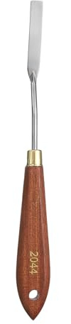 sourcing map Palette Knife Painting Tool 1.97 x 0.31 Stainless Steel Teardrop Blade 8.07 Length Spatula Painting Pallet Knives with Hole Beech Wood Handle for Oil Acrylic Canvas, Red/Silver