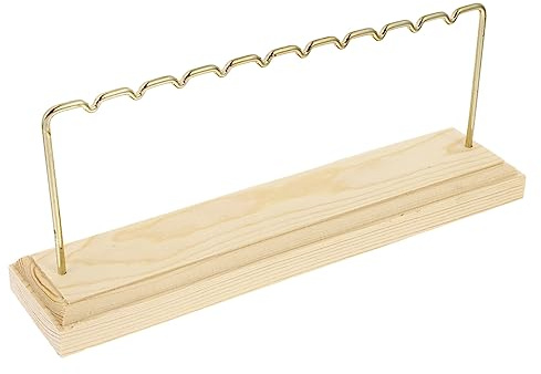 HORIALENCE Organizador de Joyas y Pendientes de Madera Dorada Superficie Lisa y Diseño Minimalista para Espacio de Vida y Mesa de Noche