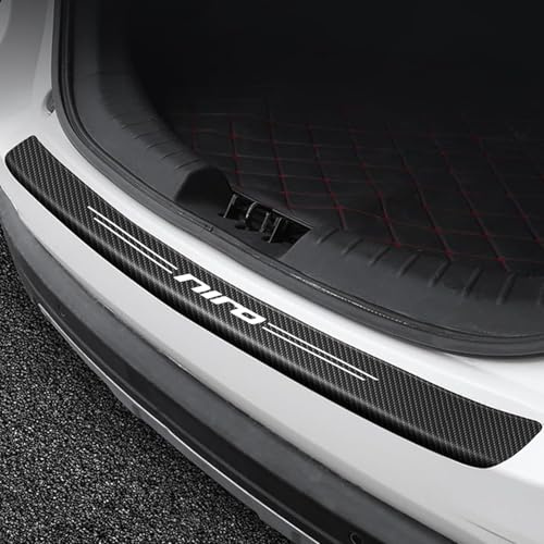 Tira Protectora De Parachoques Trasero De Coche De Fibra De Carbono para KIA Niro, Cubierta De Ajuste De Entrada De Puerta De Umbral De Maletero Antiarañazos, Tira De Protección De Entrada