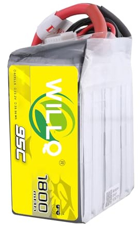 WILLQ 14,8 V 4S 1800 mAh LiPo-Akku und 22,2 V 6S 1800 mAh mit XT60-Stecker, hohe Entladerate 95C, für RC-Hubschrauber, Quadrocopter, FPV-Renndrohnen (Ersatzteil),95c 6s 1800mah