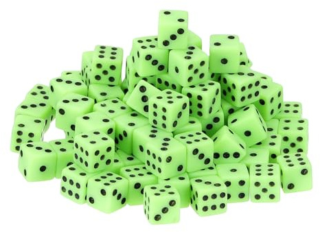 QUARKZMAN 50Pcs Mini Dadi 8mm/0.31 Dadi Acrilici Piccoli A Sei Verde/Nero | Facce, Con Punti, Per Giochi Da Tavolo Feste E Attività