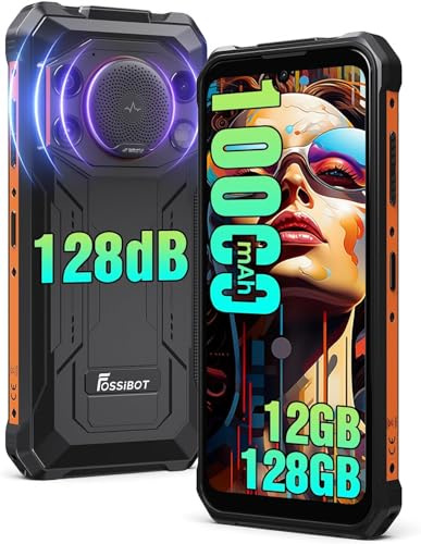 FOSSiBOT F110L Outdoor Handy Ohne Vertrag 10000mAh, 128dB Baustellenhandy | 12GB+128GB/1TB, Android 15 Outdoor Smartphone, 50MP Kamera, Dual SIM/NFC/OTG/IP68/IP69K
