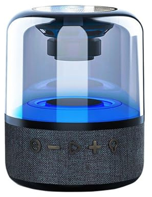Generisch Cassa Bluetooth Trasparente con Luce Notturna RGB, Altoparlante Wireless Design Cristallo con Subwoofer Bassi Profondi, Accoppiamento TWS, Regalo Uomo Tech