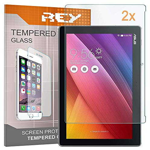 REY Pack 2X Pellicola salvaschermo per ASUS ZENPAD 10 / 10.1 Z300C - Z330C, Pellicole salvaschermo Vetro Temperato 9H+, di qualità Premium Tablet