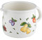 RIESS, 0095-068 Schnabeltopf, gebaucht, 14 1,7 L, COUNTRY - FRUIT GARDEN, Durchmesser 14 cm, Inhalt 1,7 Liter, Höhe 11,9 cm, Emaille, weiß mit Fruchtdekor, Induktion