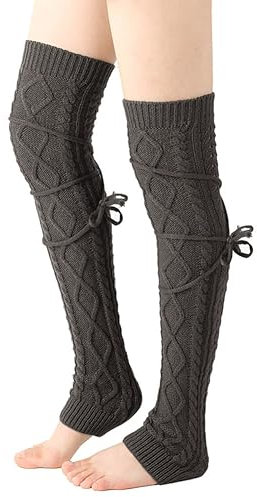 Stulpen Damen Lange Beinstulpen Warm Strümpfe Overknee Beinwärmer Strick Kniestrümpfe Zopfmuster Strumpf Kniewärmer Winter Fußlose Beinlinge Elastisch Tanzen Ballettstulpen für Indoor Outdoor