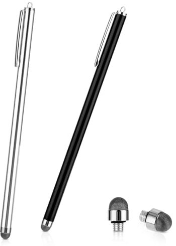 Giantree 2 Stück Touchscreen-Stifte, Universelle Tablet Stift mit 2 Stück Ersatzstiftspitze Eingabestift Stylus Pen Touch Pen Hohe Empfindlichkeit für alle Handys/Tablets Extra Langer Stil