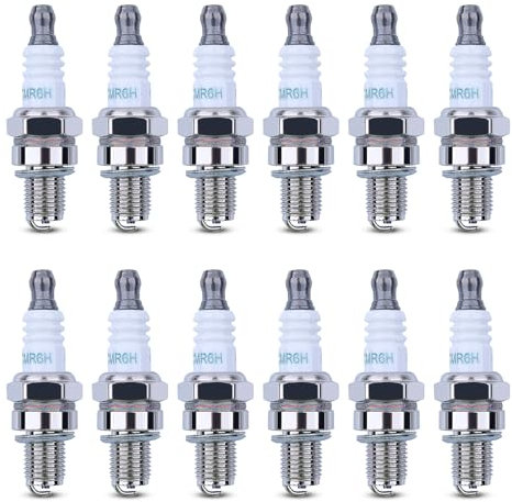 Haishine 12 Pièces Bougies d'allumage CMR6H Bougie Tondeuse pour Stihl FS90 FS100 MS170 MS171 MS211 BR600 BR500 Bougie Allumage pour Coupe Bordure Débroussailleuse Remplacer NGK 3365