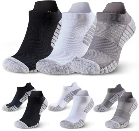HUEGLO 3Paar Plantarfasziitis Socken Kompressionssocken Damen Herren Sport Unterstützen Wandersocken kompressionssocken Laufsocken Sportsocken Rutschfeste Anti Schweiß Socken 43-46