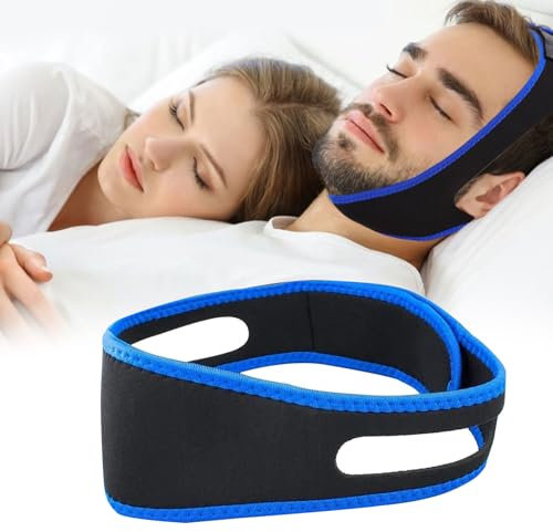 Correa Antironquidos, Ronquidos Soluciones, Anti Snoring Chin Strap Respirable Antironquidos, Dispositivos Anti Ronquidos, Ajustable Transpirable Suave, para Hombres y Mujeres Adultos