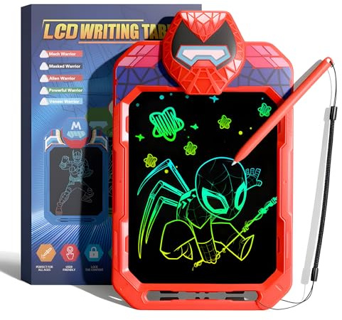 Kssvzz Spider LCD Drawing Tablet for Kids, Erasable 10 Writing Pad with Lock Function, Portable Doodle Board Toys for 3 4 5 6 7 8 Year Boys Girls, Educational Learning Toddler Gifts for Xmas Birthday
