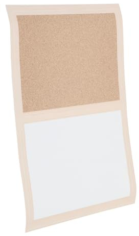 Parliky Tablero Combinado Pizarra Blanca y Corcho Autoadhesivo para Pared Marco de Roble Multiusos para Oficina Aula y Instalación y