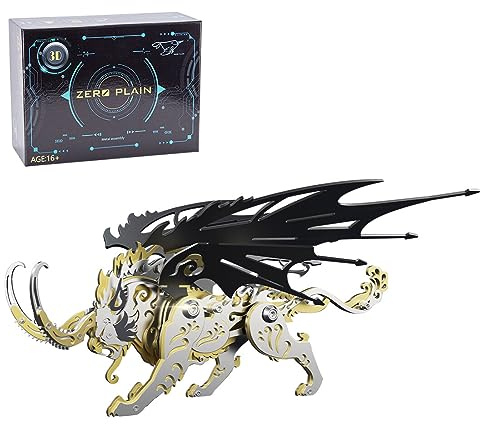 Qiongqi Beast - Kit de modelo de metal 3D para adultos, 108 piezas, criatura mítica china antigua, negro, dorado, violeta, mecánico, animal coleccionable, decoración de escritorio para el hogar