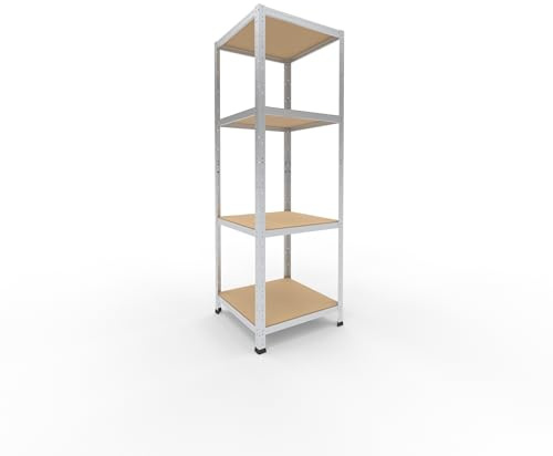 shelfplaza Home 180x60x60cm Schwerlastregal verzinkt mit 4 Böden x 175kg | Kellerregal · Lagerregal · Metallregal · Regale für Kellerraum · Steckregal · Abstellraum Regal