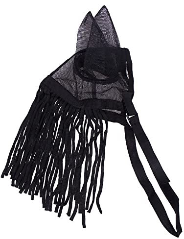 QHP Fliegenfransen mit Ohren und Kehlriemen schwarz (Pony)