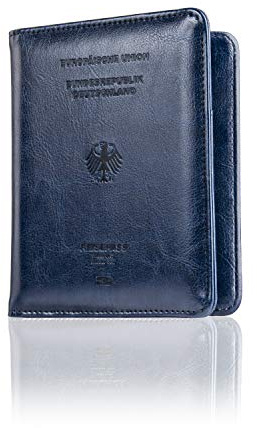 CALIPSO Reisepasshülle - Reisepass RFID Designer Travel Wallet - Praktischer Passport Cover mit Fächern für Impfpässe & Co - Reiseorganizer Etui