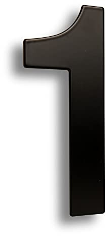 HASWARE 304 acier inoxydable moderne numéro de maison revêtement en poudre noire élégant porte Alphabet Plaque rue décor à la maison (1, 6 Inch Black)