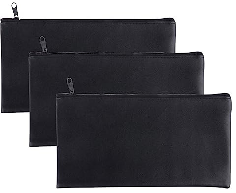 Banktasche mit Reißverschluss, Leder Bankmappe Geldscheintasche, 27 * 15CM Kunstleder Bankmappe Banktasche, Geldbeutel Geldtasche Etui für Geldscheine,Dokumententasche mit Reißverschluss und Fenster