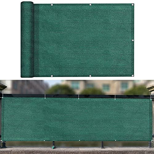 Balkon sichtschutz 120 x 300 cm Windschutz Staubschutz Balkonverkleidung blickdichte mit Ösen und Kabelbinder für Balkongeländer Garten, Grün