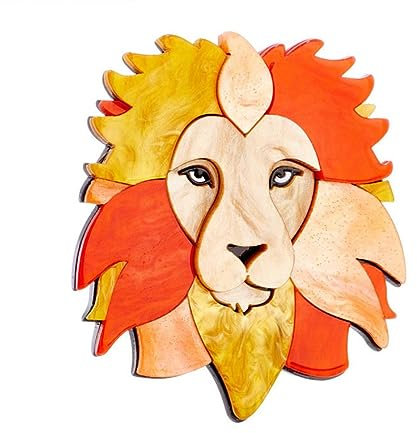 YAHOYA Karikatur Löwe Acryl Tier Brosche Persönlichkeit Mode Abzeichen Graviert Premium Corsage Anstecknadel Party Kleidung Zubehör