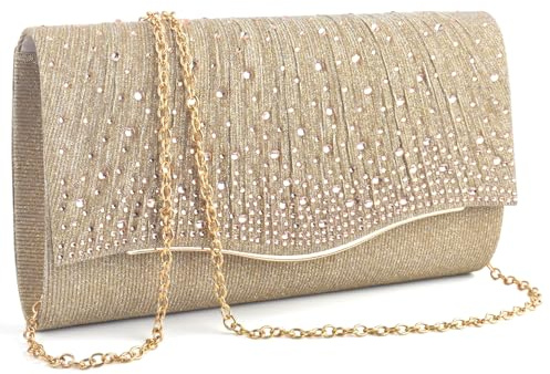 TINDTOP Clutch Purses for Women Evening Handbags for Formal Wedding Party Cocktail Prom Crossbody Shoulder Envelope Bag