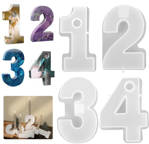 Silikonformen Gießformen Kerzenhalter, Silikonform Adventskranz 1-4 Zahlen Gießform, Silikon Gießform Kerzenhalter, Gießformen Adventskranz Zahlen Kerzenständer Silikonform, Kerzenformen Zum Gießen